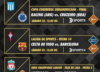 Programación deportiva DIRECTV Ecuador. 22 al 29  de noviembre