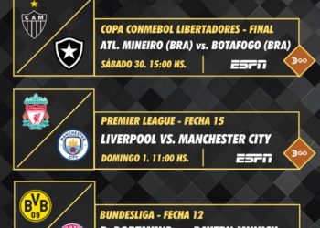 Programación deportiva DIRECTV Ecuador. 30 de noviembre al 6 de diciembre