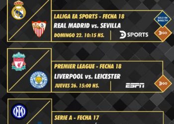 Programación deportiva DIRECTV Ecuador. 21 al 27 de diciembre