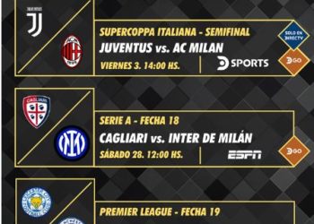 Programación deportiva DIRECTV Ecuador. 27 de diciembre al 3 de enero de 2025