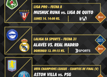 Programación deportiva DIRECTV Ecuador. 5 al 11 de abril