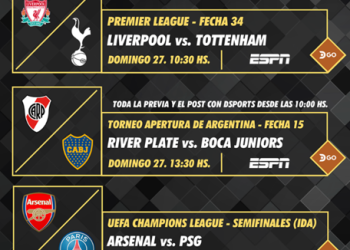 Programación deportiva DIRECTV. 25 de abril al 2 mayo