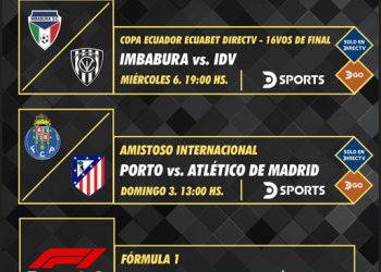 Programación deportiva DIRECTV Ecuador – 1 al 8 de agosto