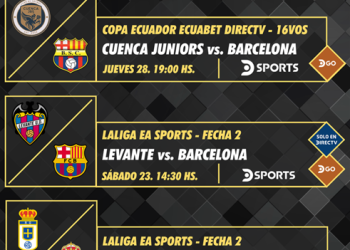 Programación deportiva DIRECTV – 22 al 29 de agosto