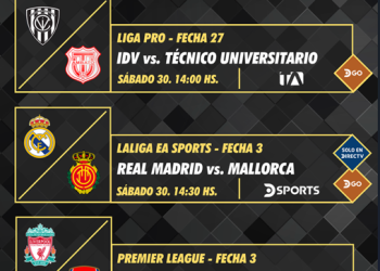 Programación deportiva DIRECTV Ecuador- 29 de agosto al 5 de septiembre