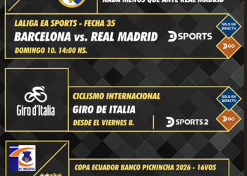 Programación deportiva DIRECTV Ecuador – Desde el 8 al 15 de mayo
